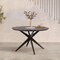 Armen Living Sachi Outdoor Dark Eucalyptus Wood and Concrete Round Dining Table 840254333352 - alternate 6